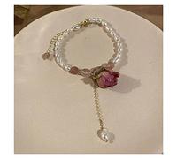 ZCCZJS Bracelets pour Femmes Perle Nature Naturelle rétro Fleur d'eau Douce Perle ajusté de Fleur Jaune Chinois