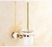 ZCCZJS Brosse de Toilette, Supports de brosses de Toilette murales Jade en Laiton en Laiton et Rose Gold bursh Tasse Porte-Toilettes Accessoires de Toilettes de Toilette-e (b)