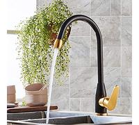ZCCZJS Buzzle Robinet Black Gold Robinet Single Hanlde Filtora Grane pour Cuisine ， 360 ROTATIQUE Chaude CHOD Water Filtre Tap pour évier Mélangeur de Cuisine Fauce Flexible NOU Garden extérieur