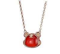 ZCCZJS Collier 1pc Cordon d'or Accessoires de Tour de Tour Jade Bijoux Aventurine Bijoux Gemone Charmes Bracelets Tourmaline Bracelet Bracelet Chic de Cou Clicule Pendant S925 Silver Red