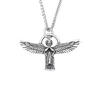 ZCCZJS Collier classique vintage priant des ailes du gardien de la main prière pour les cadeaux de bijoux mewomestel, argent sterling, pas de pierre précieuse