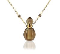 ZCCZJS Collier Crystal Memorial Ashes, Thé géométrique Collier de pendentif à thé