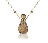 ZCCZJS Collier Crystal Memorial Ashes, Thé géométrique Collier de pendentif à thé