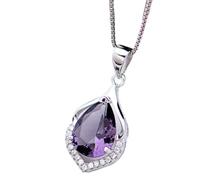 ZCCZJS Collier d'améthyste naturel S925 pendentifs femelles accessoires de chaîne de clave