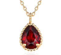 ZCCZJS Collier pour femmes Drop 100% naturel Garnet Agate Citrine Wedding Bijoux