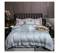 ZCCZJS Couvre-lit de lit Coton Litteur Doux Hôtel élégant Qualité de Couette Grise Blanche Great Housse de lit Plef de lit Shams (Couleur: Bleu, Taille: King Size 4pcs) (Blue King Size 4pcs)