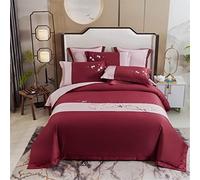 ZCCZJS Couvrette de lit de lit Coton Coton Couverture de lit de lit 4pcs Broderie Chic de literie Florale Chic (Couleur: a, Taille: King Size 4pcs) (Un King Size 4pcs)