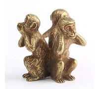ZCCZJS Cuivre Antique Trois singes décor de Maison décorations de Salon Chinois 12 Zodiaque Animal Miniature mobilier de Figurine Ornement