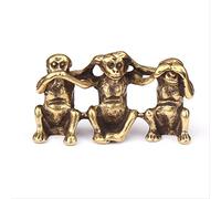 ZCCZJS Cuivre Pur Trois singes Miniatures Figurines Ne Dites Pas Don't Écoute Don't Voir Feng Shui Crafts Crafts Ornements Antique Decorations Gift