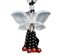 ZCCZJS Douche Rideau Charme Bijoux Naturel Blanc Pendant Pendant Glace Femelle chalcédoine Papillon Pendant Mode Jade Papillon Collier Handmade Chai Chai