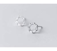 ZCCZJS Earrings for Women, S925 Silver Earrings Women Korean Art Style Black Diamond Small Ring Round Circle Earrings White Diamond