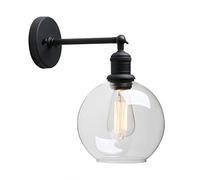 ZCCZJS Éclairage des raccords de lumières murales sur Les Applications brossées industrielles, Lampe Murale Vintage avec Une Teinte en Verre Transparent de 7,9 ”pour Le Restaurant de Corridor de café