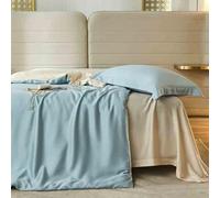 ZCCZJS Ensemble de draps de lit de 4 pièces, draps de lit Pleine Grandeur, draps Pleins Doux et refroidisse, Poches Profondes et Ajustement Facile, Respirant et Ride D-1,8 m