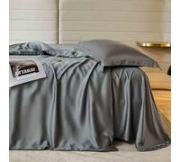 ZCCZJS Ensemble de draps de lit de 4 pièces, draps de lit Pleine Grandeur, draps Pleins Doux et refroidisse, Poches Profondes et Ajustement Facile, Respirant et Ride D-1,8 m