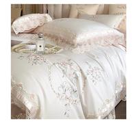 ZCCZJS Ensemble de literie à Broderies de Fleurs en Dentelle Romantique 1200TC Coton égyptien Soft Couvre de Couverture de lit de lit