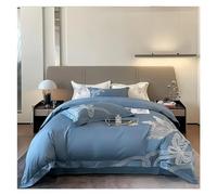 ZCCZJS Ensemble de literie à Quatre pièces Coton Blanc Luxury Papier à Broderie Litrierie Couette Couvercle en draps de Linge à Double Roi des couvercles de Courtepointe King Size lit Quatre pièces