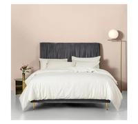 ZCCZJS Ensemble de literie à Quatre pièces en Vert foncé libellées Couvre-Lin Twin Reine King Size Plate Plate Couette Couvre lit lit Quatre pièces Set, (Q-Twin