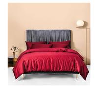 ZCCZJS Ensemble de literie à Quatre pièces en Vert foncé libellées de lit de Coton foncier