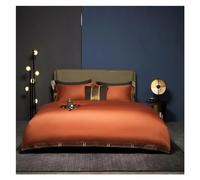 ZCCZJS Ensemble de literie de Luxe Reine, Coffret d'automne King, 600 TC Coton égyptien, Ensemble de 4 pièces Orange ， 87 * 94 Couvert