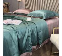 ZCCZJS Ensemble de literie King Quilt, Ensemble de couettes de Coutume de Canal d'été léger en 4 pièces, Couvre-lit Ultra Doux, Couvre-literie matelassée pour Toutes Les Saisons P-1,8M