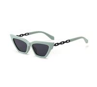 ZCCZJS Femmes Vintage Lunettes de Soleil Cat's Eye Femme Street Snap Sunglases Rétro Chaîne