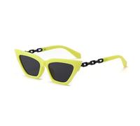 ZCCZJS Femmes Vintage Lunettes de Soleil Cat's Eye Femme Street Snap Sunglases Rétro Chaîne