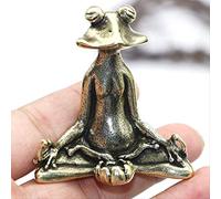 ZCCZJS Figurine en Laiton méditer Zen Bouddhisme Grenouille Statue Petit Ornement cuivre Sculpture Animale encens brûleur de Bureau à la Maison décoration