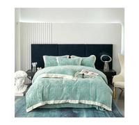 ZCCZJS Fleep d'hiver 4 pièces Litteur Ensemble de literie sculptée Velvet Jacquard Coral Velvet Couvrette de Couverture