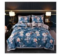 ZCCZJS Fleurs Jacquard Couvrette Cover Set Garden Botanical V-Intage Floral Flecece Soft Liber Set Fleet de lit de lit d'oreiller, Ensemble de literie