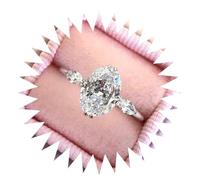ZCCZJS Girl Products Anneaux Ring Jewelry Women Men Promise Pro promettre Une Bague de Mariage 10 * 14 mm Oval Zircon Women's Ring Cadeaux