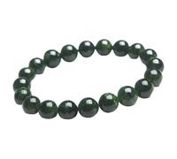 ZCCZJS Green Natural Chrome Diopside Gemstone Round Beads Bracelet 10 mm