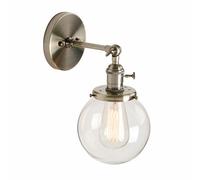 ZCCZJS Interrupteur Industriel du loft-loft Cuisine Interrupteur Mall Lights Corridor Gince Light Lampe luminaire avec Un Abat-Jour en Verre Transparent de 15 cm en Verre Transparent (brossé)
