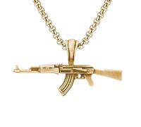 ZCCZJS Jewelry Nouveau 2025 Arrivée Retro Fashion Ak47 Rifle Submachine Pendant Collier Men Punk Punk Trend Charm avec For You Accessoires Cadeau créatif à la mode
