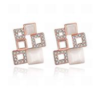 ZCCZJS K Gold Europe et États-Unis Personnalité créative Géométrie Creuse de la République tchèque Boucles d'oreilles Drunk Big Lady Petites et exquises, Couleur: Couleur de l'image