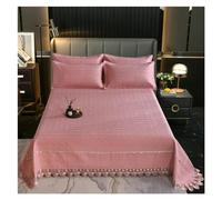 ZCCZJS Lit 100% Coton-Coton avec Un Motif d'onde de Bord en Dentelle Chic matelassée Bleu Marine Ultra Couvre-lit à lit Respirant Douce et 2pillow Shams, lit
