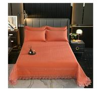 ZCCZJS Lit 100% Coton-Coton avec Un Motif d'onde de Bord en Dentelle Chic matelassée Bleu Marine Ultra Couvre-lit à lit Respirant Douce et 2pillow Shams, lit