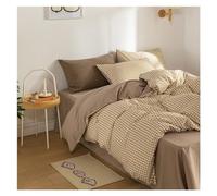 ZCCZJS Lit, Couette à Carreaux à Carreaux avec des Feuilles de literie adaptée à la Peau Ensemble de lit Simple et Double, Double 3pcs, Bleu, MM-102