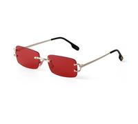 ZCCZJS Lunettes de Soleil pour Femmes Lunes carrées carrées carrées Metal Fashion Fashion Gradient Lenses de Soleil Men de Soleil