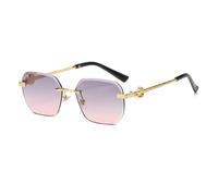 ZCCZJS Lunettes de Soleil sans Joie Men Femmes UV400 Small Gradient Sunless Lunes sans Cadre pour Hommes Metal Eyewear
