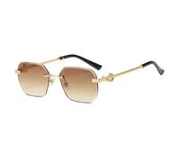 ZCCZJS Lunettes de Soleil sans Joie Men Femmes UV400 Small Gradient Sunless Lunes sans Cadre pour Hommes Metal Eyewear