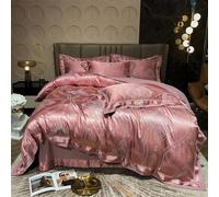 ZCCZJS Luxury Bleu D Grey Smooth Soft Liberding Ensemble en Satin Jacquard Cotton Queen King Coltre Cover-Lit Feuille de lit d'oreiller