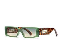 ZCCZJS Luxury Square Small Frame Lunettes de Soleil Femmes Hommes Fashion Vintage Vintage Léopard Head Sun Glasses pour Masculin UV400