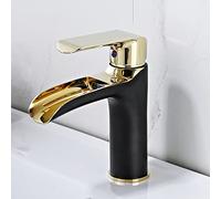 ZCCZJS Mélangeur de Bassin de Lampe Cascade de Robinet, des robinets d'évier de Salle de Bain Chauds et froids, Manche Unique, Lustre en Or Robinet de Salle de Bain