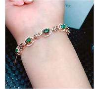 ZCCZJS OPAL Le meilleur cadeau pour l'anniversaire 925 Bijoux en argent Bracelet Opale noir Natural et Real Blacopal Bracelet