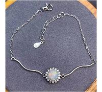 ZCCZJS Opale Elegant Drilicate Round Flower Natural Multicolor Opal Bracelet Natural Gemstone Bracelet S925 Silver Girl Farty Gift Bijoux