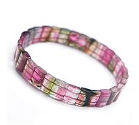 ZCCZJS Pastèque naturel tourmaline quartz rectangle perle bangle bracelets femmes