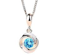 ZCCZJS Pendre en cristal bleu naturel S925 Collier Sliver Sapphire Jewelry Pendant Femmes