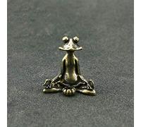 ZCCZJS Retro en Laiton méditer Zen Bouddhisme Grenouille Statue Petit Ornement cuivre Sculpture Animal brûleur encens Burne