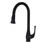 ZCCZJS Robinet cuisine robinet noir avec pulvérisateur putain de pulvérisateur en laiton chaud et froid télescopique 360 ° Rotation 2 types de pulvérisation robinets d'évier de cuisine.
