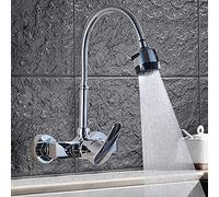 ZCCZJS Robinet Cuisine Tap All-Copper Cast in Wall Universal Hot and Cold Faucet In Wall Fauce Balcon Balcony Pool Pool Faucet Handle Up Upal Fending à deux étages Eau sans nettoyage d'angle mort